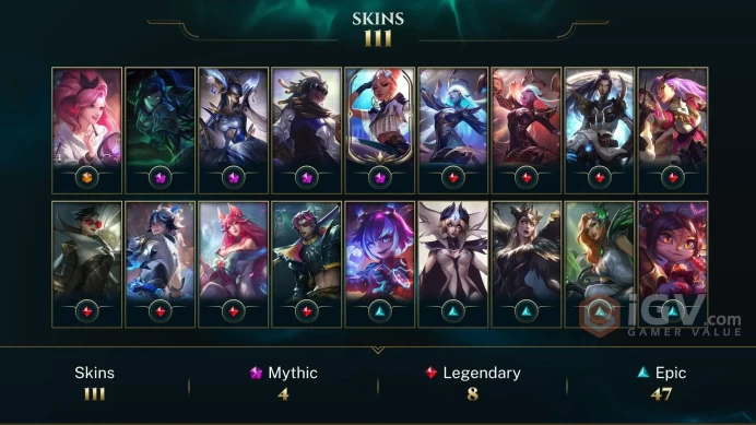 NA EMAIL CHANGEABLE 124 CHAMPS 16K BE Prestige Porcelain Lissandra Prestige True Damage Qiyana Prestige True Damage Senna 6.4koe Last play 2024