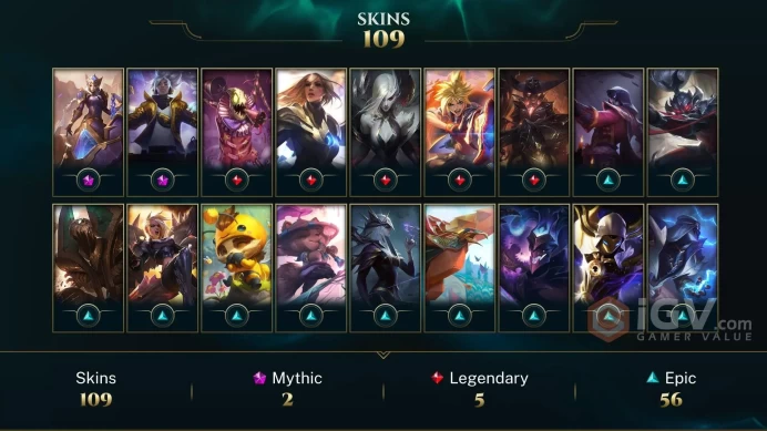 NA EMAIL CHANGEABLE 116 CHAMPIONS 109 SKINS Prestige True Damage Yasuo 5.7K OE + Inv skins Last play 2024