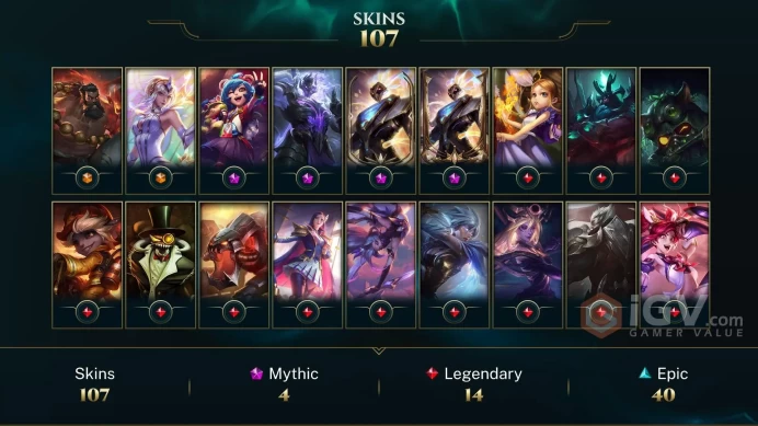 NA EMAIL CHANGEABLE 128 CHAMPIONS 72K BE 107 SKINS+26 Inv Skins 85ME 9.6K OE Prestige Pulsefire Thresh 2X