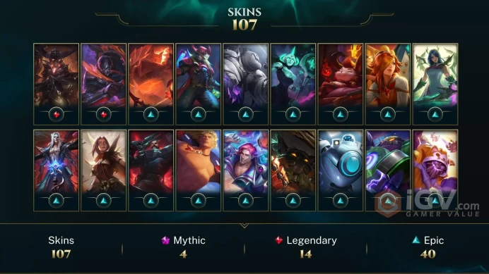 NA EMAIL CHANGEABLE 128 CHAMPIONS 72K BE 107 SKINS+26 Inv Skins 85ME 9.6K OE Prestige Pulsefire Thresh 2X