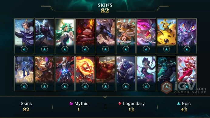 NA EMAIL CHANGEABLE 122 CHAMPIONS 82 SKINS Prestige Nightbringer Kayn 37 LITTLE LEGENDS LAST PLAY 2023