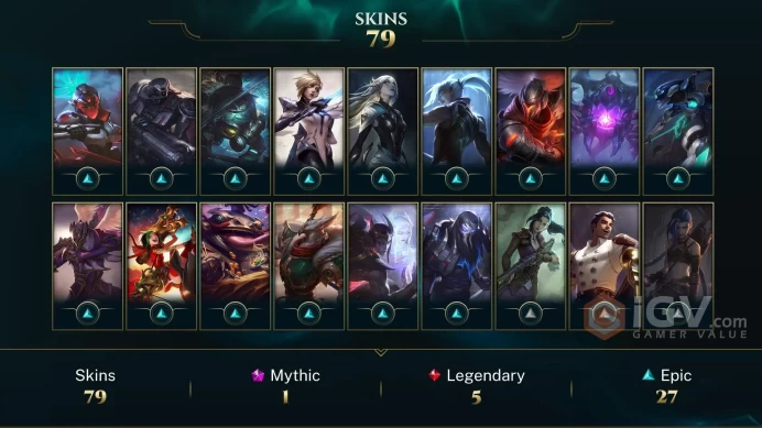 NA EMAIL CHANGEABLE 153 CHAMPIONS 11K BE 79 SKINS + 17 INV 120 MYTHIC ESSENCE Prestige True Damage Senna Victorious Lucian LAST PLAY 2023 