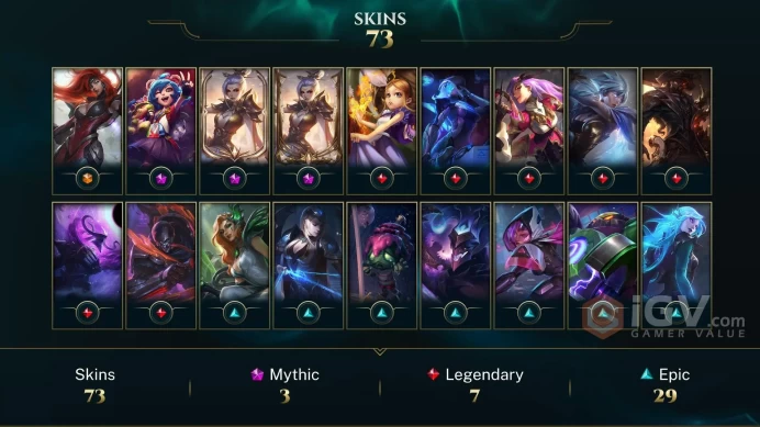 NA EMAIL CHANGEABLE 134 CHAMPIONS 7.9KBE 5.4KOE 73 SKINS Prestige Valiant Sword Riven 2X LAST PLAY 2024