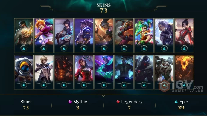 NA EMAIL CHANGEABLE 134 CHAMPIONS 7.9KBE 5.4KOE 73 SKINS Prestige Valiant Sword Riven 2X LAST PLAY 2024