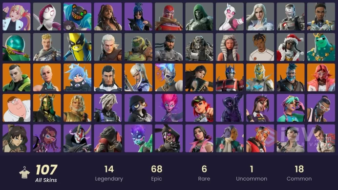 ACC018 Fortnite Account [PC] 107 skins | Era | Paradigm (Reality-659) | Optimus Prime | Valeria | Spectra Knight | Peter Griffin | T