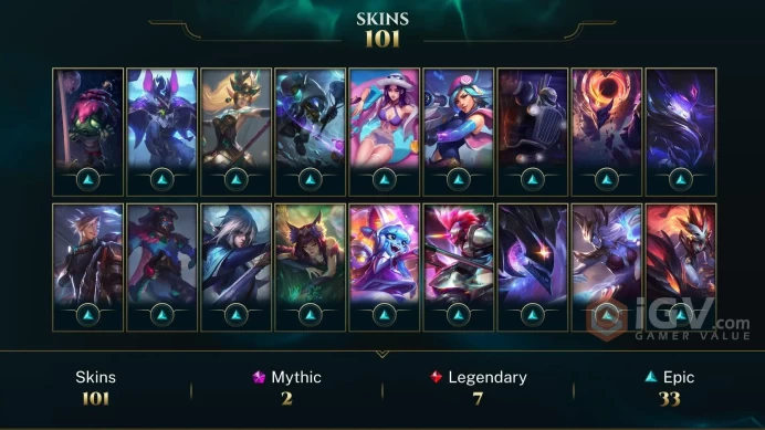 ME EMAIL CHANGEABLE 115 CHAMPIONS 20kbe 8.6kOE 101 SKINS Prestige PsyOps Ezreal 120 L LEGENDS 23 MAPS 101 BOOMS Last play 2024