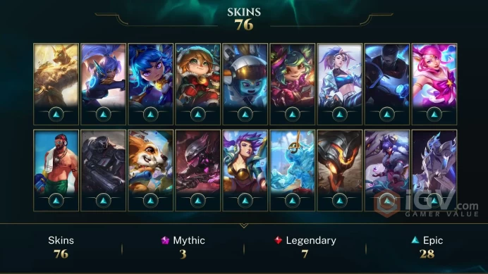 ME EMAIL CHANGEABLE 114 CHAMPIONS 76 SKINS Prestige Arcanist Zoe 27 LITTLE LEGENDS 106 Emotes
