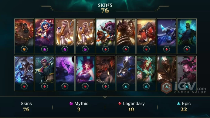 EUNE EMAIL CHANGEABLE 139 CHAMPIONS 9.8KBE 76 SKINS Prestige K/DA Kai'Sa 2x