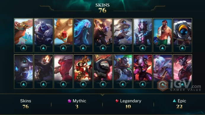 EUNE EMAIL CHANGEABLE 139 CHAMPIONS 9.8KBE 76 SKINS Prestige K/DA Kai'Sa 2x