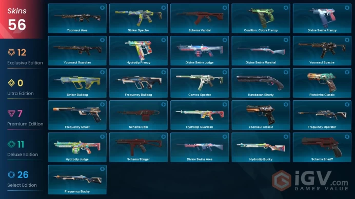 AP - LVL 140 - Unranked - 6 Knifes - 56 Skins (~47,500 VP) Singularity Vandal, Kuronami no Yaiba, VALORANT GO Knife, Ruination Phantom, Relic St