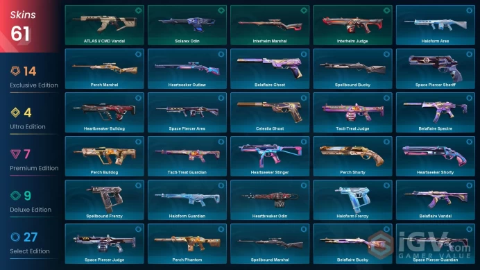 EU - LVL 44 - Unranked - 5 Knifes - 61 Skins (~60,930 VP) Phaseguard Vandal, Champions 2025 Vandal, Champions 2025 Butterfly Knife, Interhelm Sw
