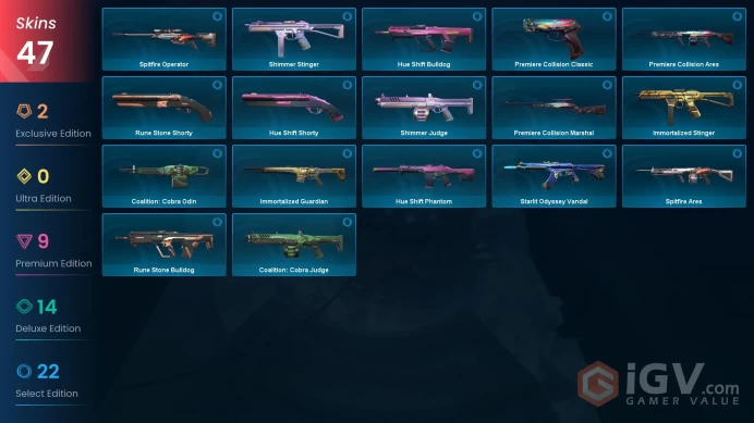 NA - LVL 53 - Unranked - 1 Knife - 47 Skins (~26,550 VP) Champions 2022 Phantom, Champions 2022 Butterfly Knife, Sovereign Ghost, Ion Operator, 