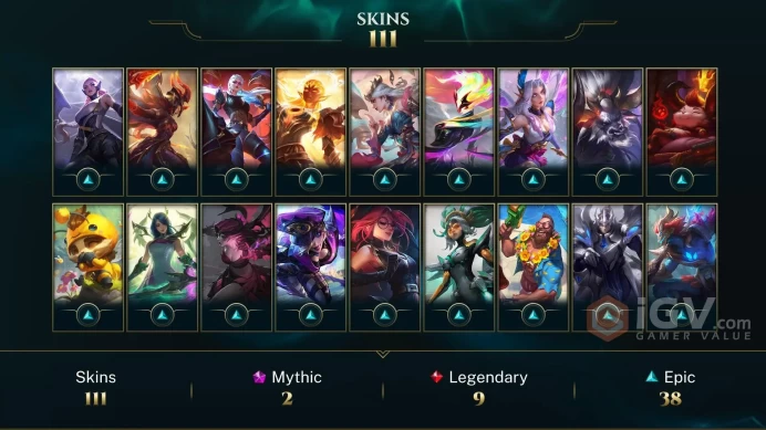 NA EMAIL CHANGEABLE 130 CHAMPIONS 113 SKINS Judgment Kayle Silver Kayle UFO CORKI 214 Mythic Essence Honor 4 ictorious: Fior Yi Trind 113 L Lege