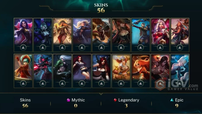 EUNE EMAIL CHANGEABLE 67 CHAMPIONS 56 SKINS Worlds 2012 Riven Wreath Holiday Nashor Lunar Revel Scroll Last play 2024