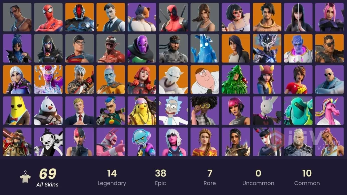 69 Skins - Mail Access - Travis Scott - Gold Midas - Gold Meowmscles - Gold Brutus - Rage - Clark Kent
