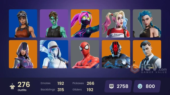 276 Skins - Mail Access - Glow - Merry Mint Axe - Gold Mdias - Leviathan Axe - Champion Axe - 98 Purchased Emotes - Kim Kardashian