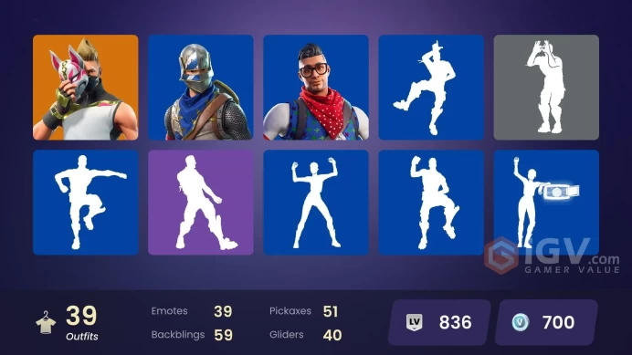 39 Skins - Mail access - Blue Squire - Take the L - PC ONLY - Blue Team Leader - Prodigy - Super Deluxe STW