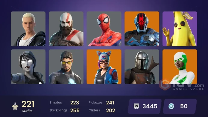 221 Skins - Mail Access - Gold Kratos - Kait Diaz - Leviathan Axe - 120 Purchased Dances -  Hangtime - Teth Throne