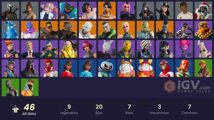 [PC/PSN/XBOX] 46 skins | Joey | Raz | Malik | Kymera | Omegarok | Spectra Knight | Snap | Paradigm (Reality-659) | Mandalorian | Polar Peely