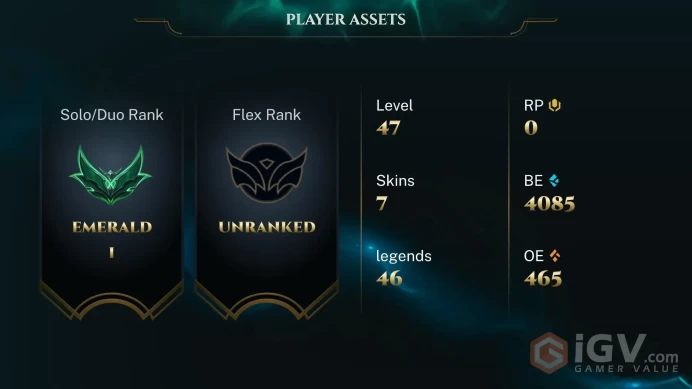 EUW -(S16) EMERALD 1(75LP) - D2 DECAY - HIGH LP GAIN 40 Champ - 6 Good Skins - 4K BE - HANDMADE - FULL ACCES - LIFETIME WARRANTY - CHEAP