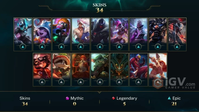 EUW / BRONZE 1 %0WR - 81 Champ - 34 Good Skins(1 Ultimate, 5 Legendary, 21 Epic) - 415 BE - S12 ACC - FULL ACCES -CHEAP