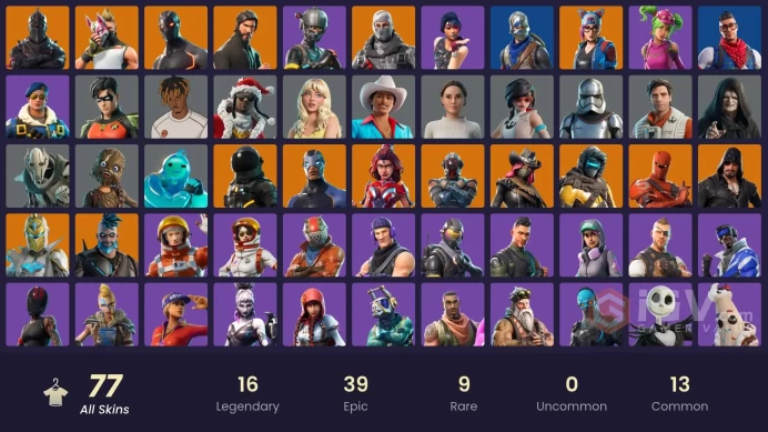 FA / 75 SKINS / BLACK KNIGHT / SPARKLE SPECIALIST / THE REAPER / BLUE SQUIRE / ROYALE KNIGHT / ELITE AGENT