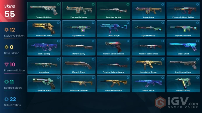 EU 55 skins | Champions 2022 Butterfly Knife | Champions 2022 Phantom | Champions 2025 Butterfly Knife | Champions 2025 Vandal | Onimaru Kunitsu