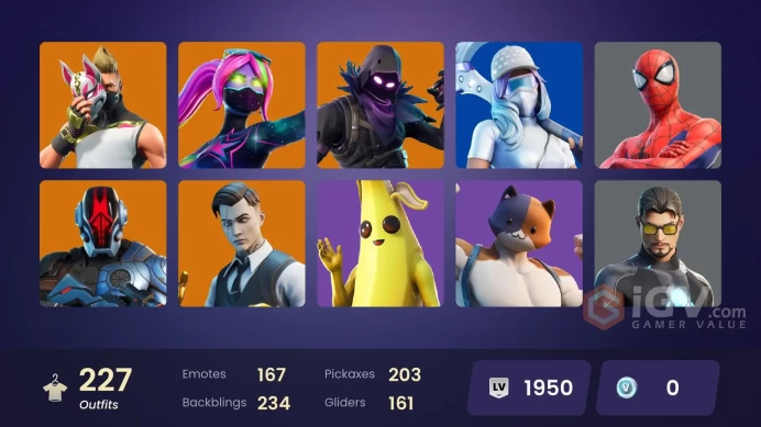 [PC/XBOX] 228 skins | OG STW | Gold Midas | Keri Commander | Unchained Ramirez | Merry Mint Axe | Leviathan Axe | Y483