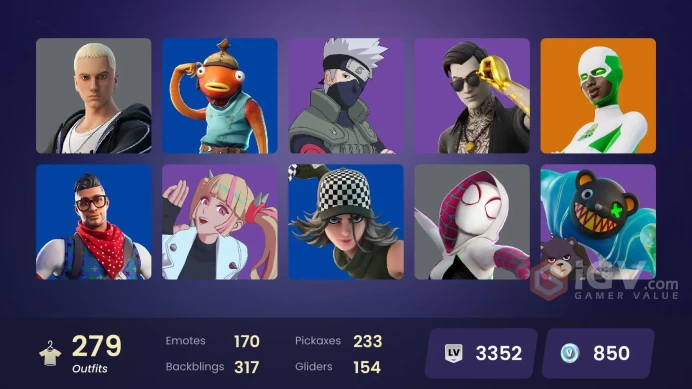 [PC/PSN/XBOX]279 skins | Polo Prodigy | Subzero Cryptic | Prodigy | Championship Jonesy | Vivi Chroma | Blue Striker | Naruto Uzumaki | Black Ad