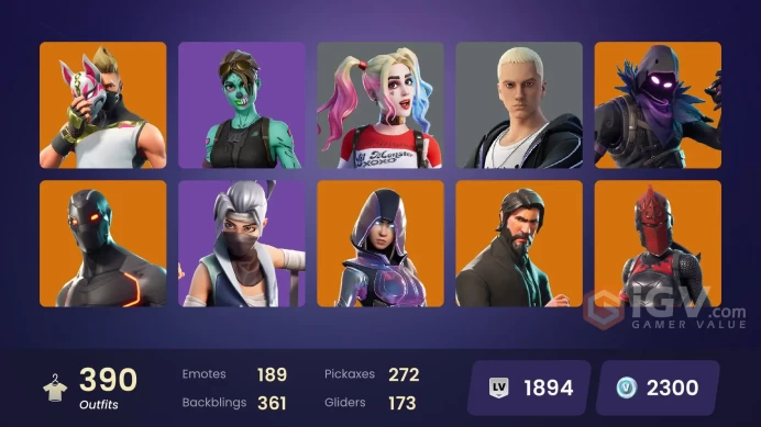 [PC/XBOX] 390 skins | OG STW | The Reaper | Glow | Blue Squire | Royale Knight | Elite Agent | Leviathan Axe | Y488