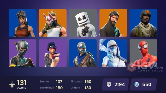 [PC/PSN/XBOX] 131 skins | Renegade Raider | Aerial Assault Trooper | Sparkle Specialist | The Reaper | Blue Squire | Royale Knight | Elite Agent