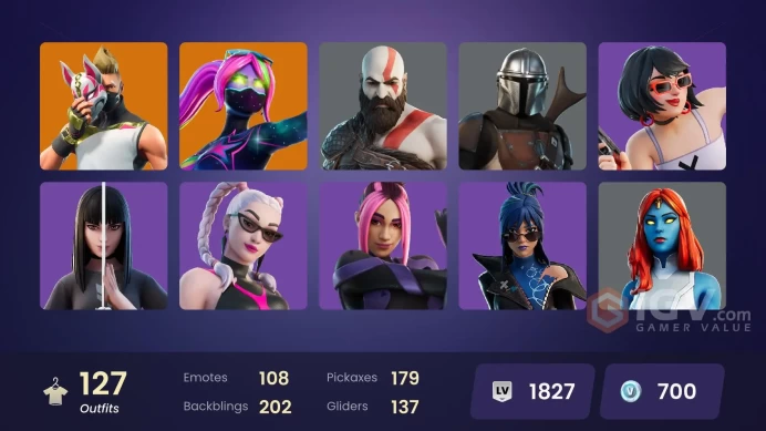 [PC/PSN/XBOX] 127 skins | Leviathan Axe | Gold Kratos | Sultura | Fixer | Predator | Kymera | The Cube Queen | Calamity | Snap | Vegeta | Zeus |