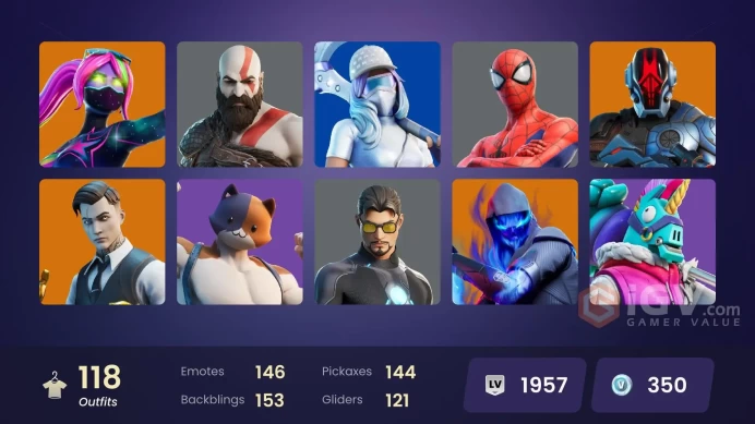 [PC/PSN/XBOX] 118 skins | OG STW | Leviathan Axe | Kratos | Gold Midas | Gold Brutus | Predator | Gear Specialist Maya | The Scientist | Ronin |