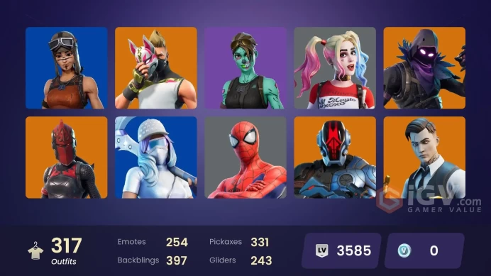 [ALL PLATFORMS]-316 Skin-331 Pickaxe-254 Emote-243 Gliders-FULL ACCESS-BEST SELLER-