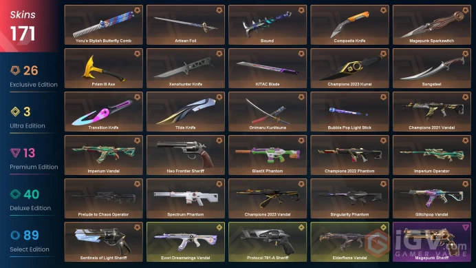 [Brasil] 171 Skins | 14 Knife | Full Acces | Champions 2021 Vandal / Champions 2023 Kunai / Champions 2023 Vandal / Champions 2022 Phantom |