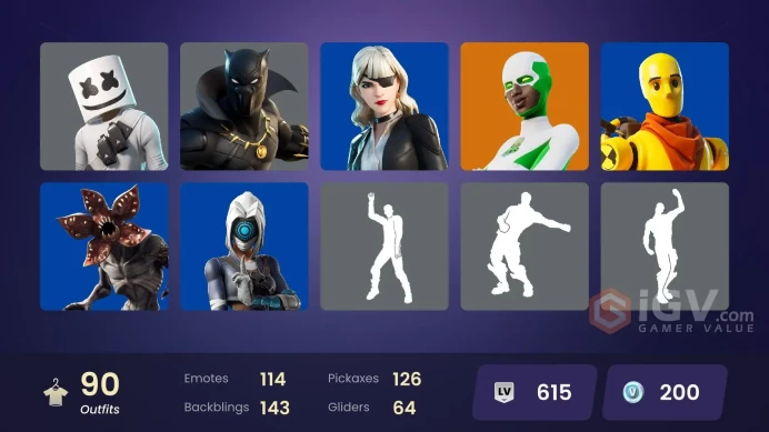 [ALL PLATFORMS]-90 Skin-Demogorgon OG-Backlash-Iron Man Mk 45-Ghost Ri-Durrr-Marshmello-FULL ACCESS-BEST SELLER-LIFE TIME WARRANTY