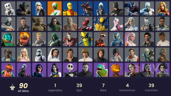 [ALL PLATFORMS]-90 Skin-Demogorgon OG-Backlash-Iron Man Mk 45-Ghost Ri-Durrr-Marshmello-FULL ACCESS-BEST SELLER-LIFE TIME WARRANTY