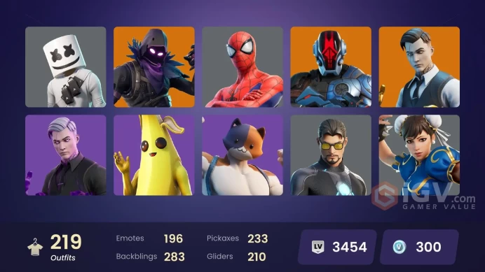[PSN/XBOX/PC/NINT] Midas / Brutus / Meowscles (Fully Golden) | Chun-Li | Modena Icon | Rage | Take The Elf | STW | 219 Skins