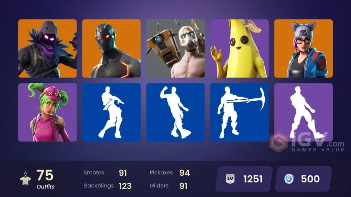 [PSN/XBOX/PC/NINT] Mako | Psycho Bandit | Omega | Peely | Carbide (Stage 5) | Hot Marat | Orange Justice | Snowflake | Heartspan | 75 Skins