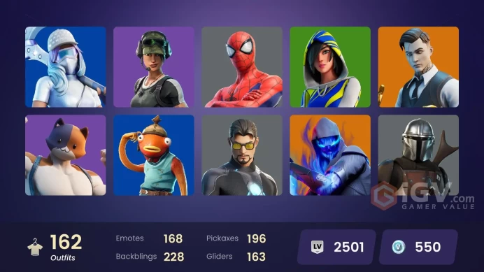 [PSN/XBOX/PC/NINT] 162 Skins | Trailblazer | Midas (Fully Golden) | FNCS 3:1 Champion | Tenderizer | Rage | Heartspan | Deadpool | Lara Croft