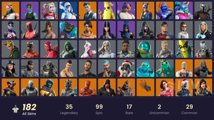 [PSN/XBOX/PC/NINT] 182 Skins | Party Trooper (Neon) | Lara Croft | Deadpool | Ghoul Trooper | Rage | Emma Frost | Ragnarok Stage 5 | Drift St 5