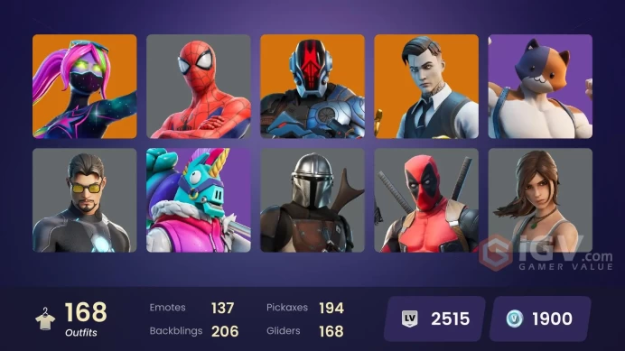 [PSN/XBOX/PC/NINT] 168 Skins | Lara Croft | Galaxia | Deadpool | Tony Stark | Groot | Midas Golden | Brutus Golden | Spider-Man