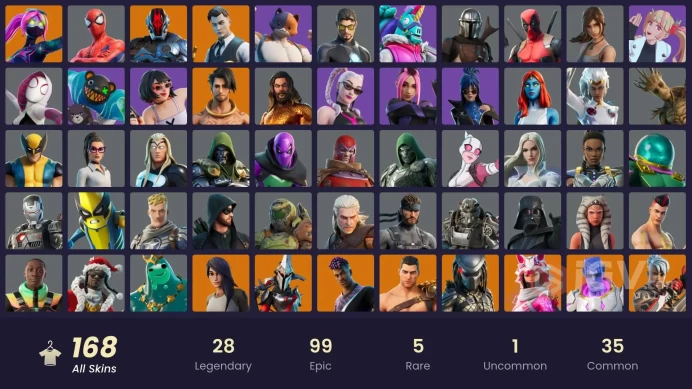 [PSN/XBOX/PC/NINT] 168 Skins | Lara Croft | Galaxia | Deadpool | Tony Stark | Groot | Midas Golden | Brutus Golden | Spider-Man