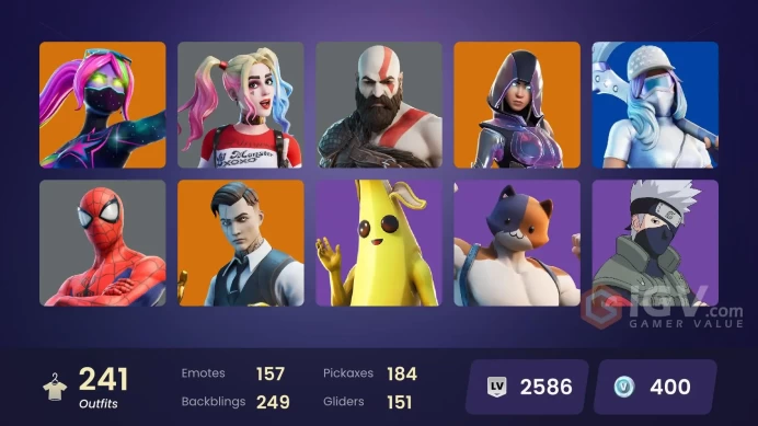 [PSN/XBOX/PC/NINT] 241 Skins | Kratos | Lara Croft | Chun-Li | Glow | Modena Icon | Reaper Axe | Candy Axe | Major Glory | Rage | Galaxia