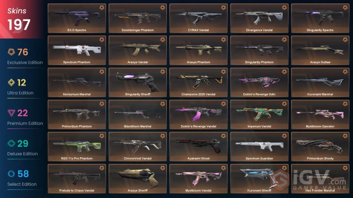 EU-Turkey 197 Skins > Divergence Vandal  Champions 2025 Vandal Evori's Spellcaster Blackthorn Blades Phaseguard Vandal Mystbloom Vandal 99062692
