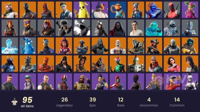 108 Skins Fa / John Wick / Darth Vader / Lara Croft / The Flash / Captain Marvel / MJ / gs062