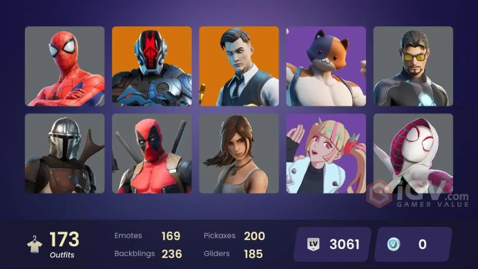 173 Skins - Mail Access - Gold Midas - Gold Meowmscles -  PC/PSN/XBOX/NINTENDO - 73 Purchased Emotes - Mat Master