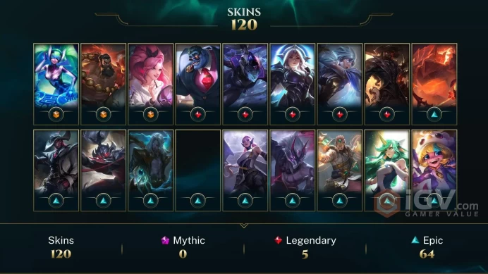 EUNE -(S16) RANKED READY - 172 Champ - 120 Good Skins(3 Ultimate,5 Legendary, 64 Epic) - 62K BE - FULL ACCES - LIFETIME WARRANTY - CHEAP
