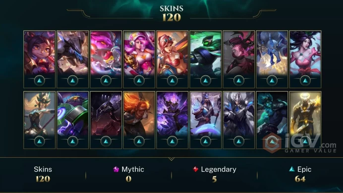 EUNE -(S16) RANKED READY - 172 Champ - 120 Good Skins(3 Ultimate,5 Legendary, 64 Epic) - 62K BE - FULL ACCES - LIFETIME WARRANTY - CHEAP