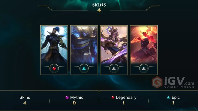 NA Gold1(1W-0L %100 wr) I 4 SKIN I 50 CHAMP I UNVERFIELD MAIL I EMERALD LOBBIES 
